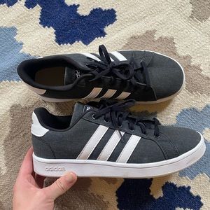 Adidas Charcoal Grey Canvas Sneakers